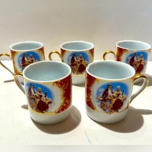 Tiger Yedi Japan style Victorian couple mini cups: set of 5